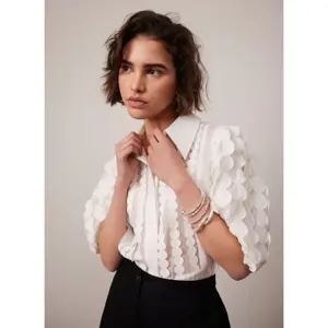 Mint Velvet White Organza Puff Sleeve Shirt